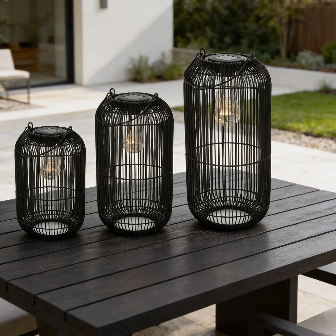 Solar Tuinlantaarn – Zwarte Solar Lamp voor Tuin & Balkon