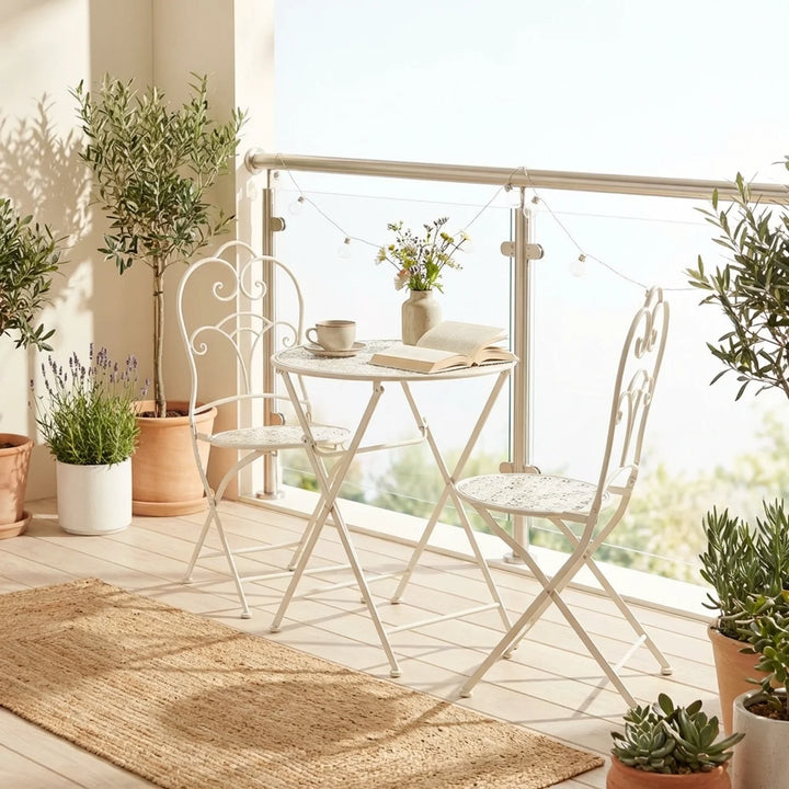 Franse Bistroset – Wit  (Tafel + 2 Stoelen)
