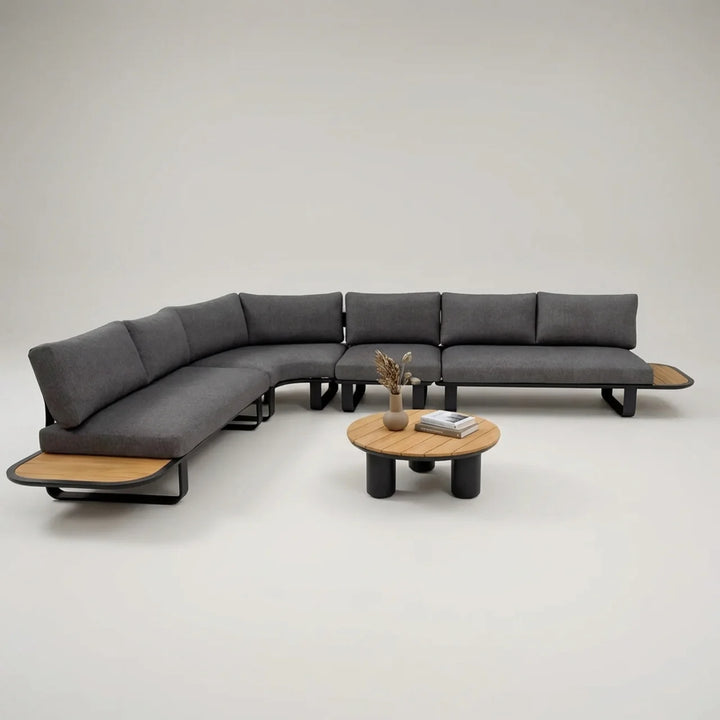 Complete Outdoor Lounge Set PALMERA – 5-Delig Aluminium Hoekbank 328x256 cm Grijs