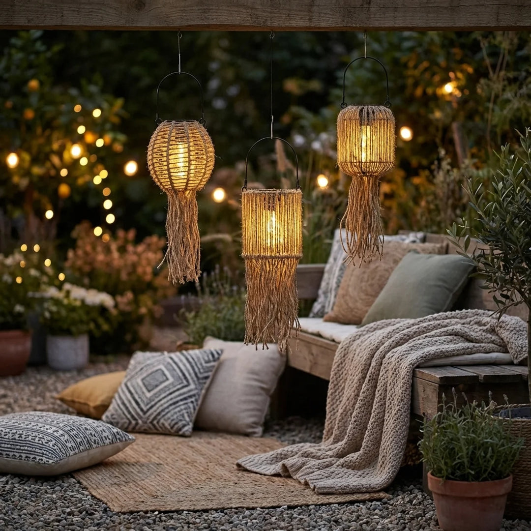 Boho Hanglantaarn Set – Solar Tuinverlichting