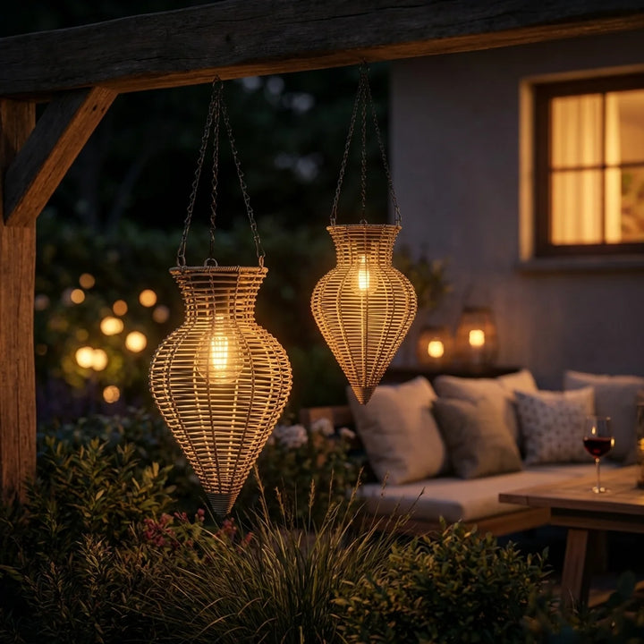 Solar Hanglantaarn “Zaya” – Boho Tuinverlichting