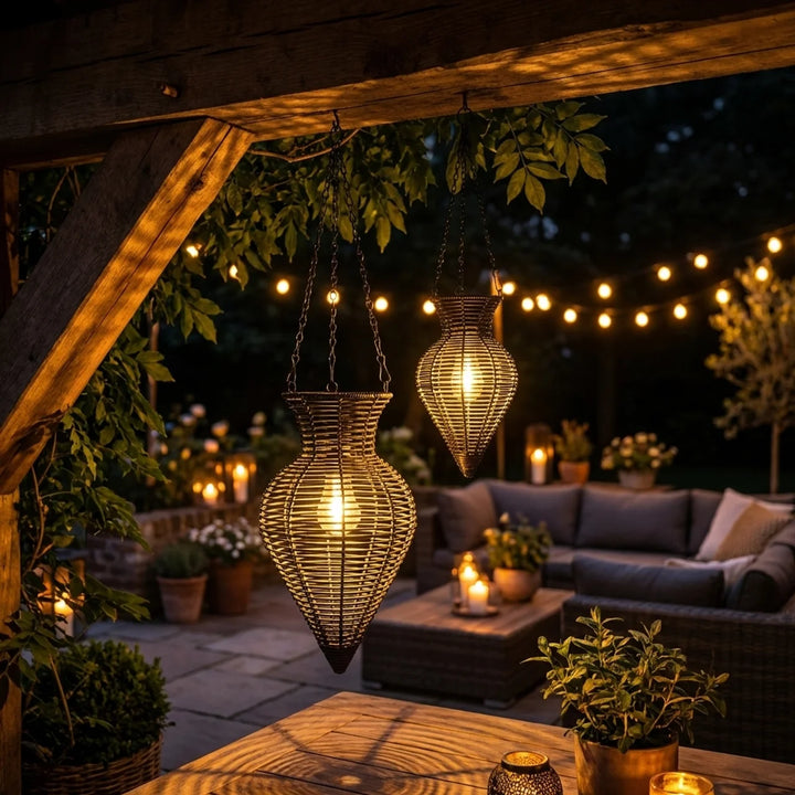 Solar Hanglantaarn “Zaya” – Boho Tuinverlichting