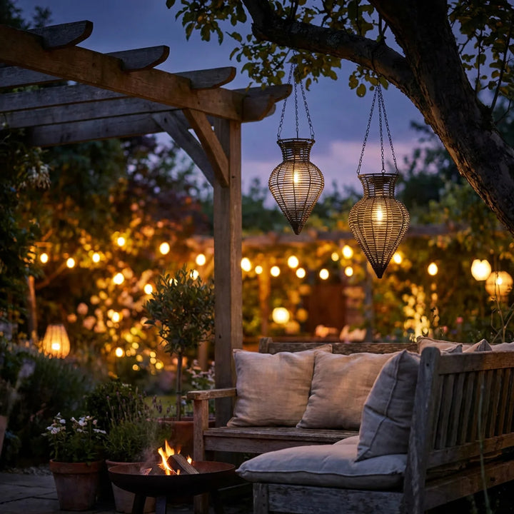 Solar Hanglantaarn “Zaya” – Boho Tuinverlichting