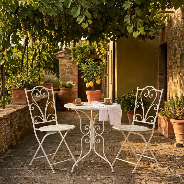 Franse Bistroset – Wit (Tafel + 2 Stoelen)