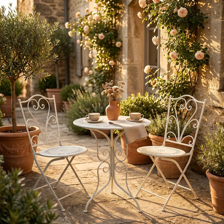 Franse Bistroset – Wit (Tafel + 2 Stoelen)
