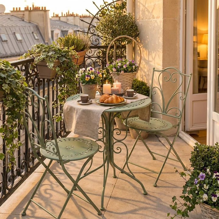Franse Bistroset Groen - voor Balkon & Terras