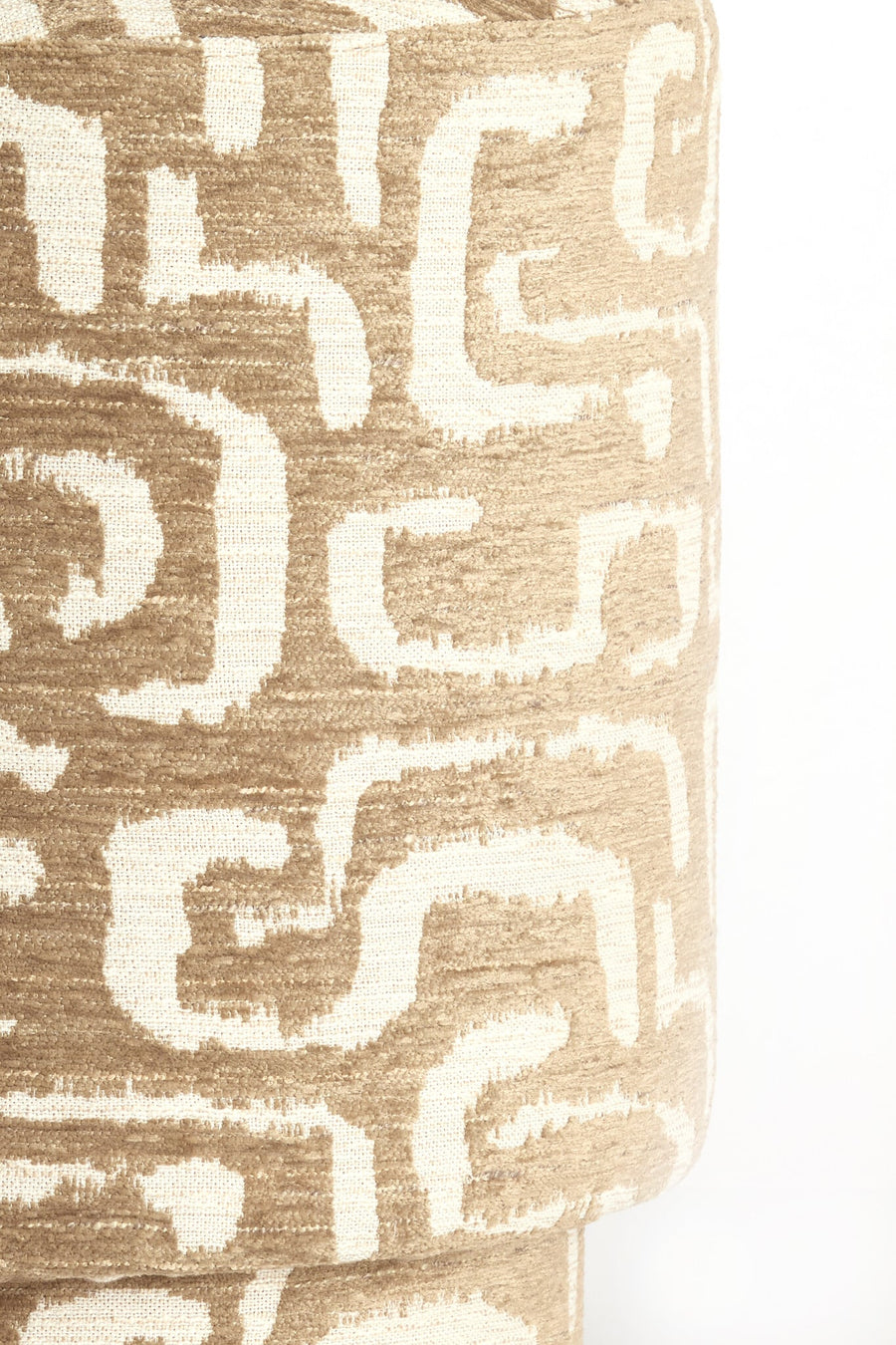 Poef Davonte groengrijs print detail