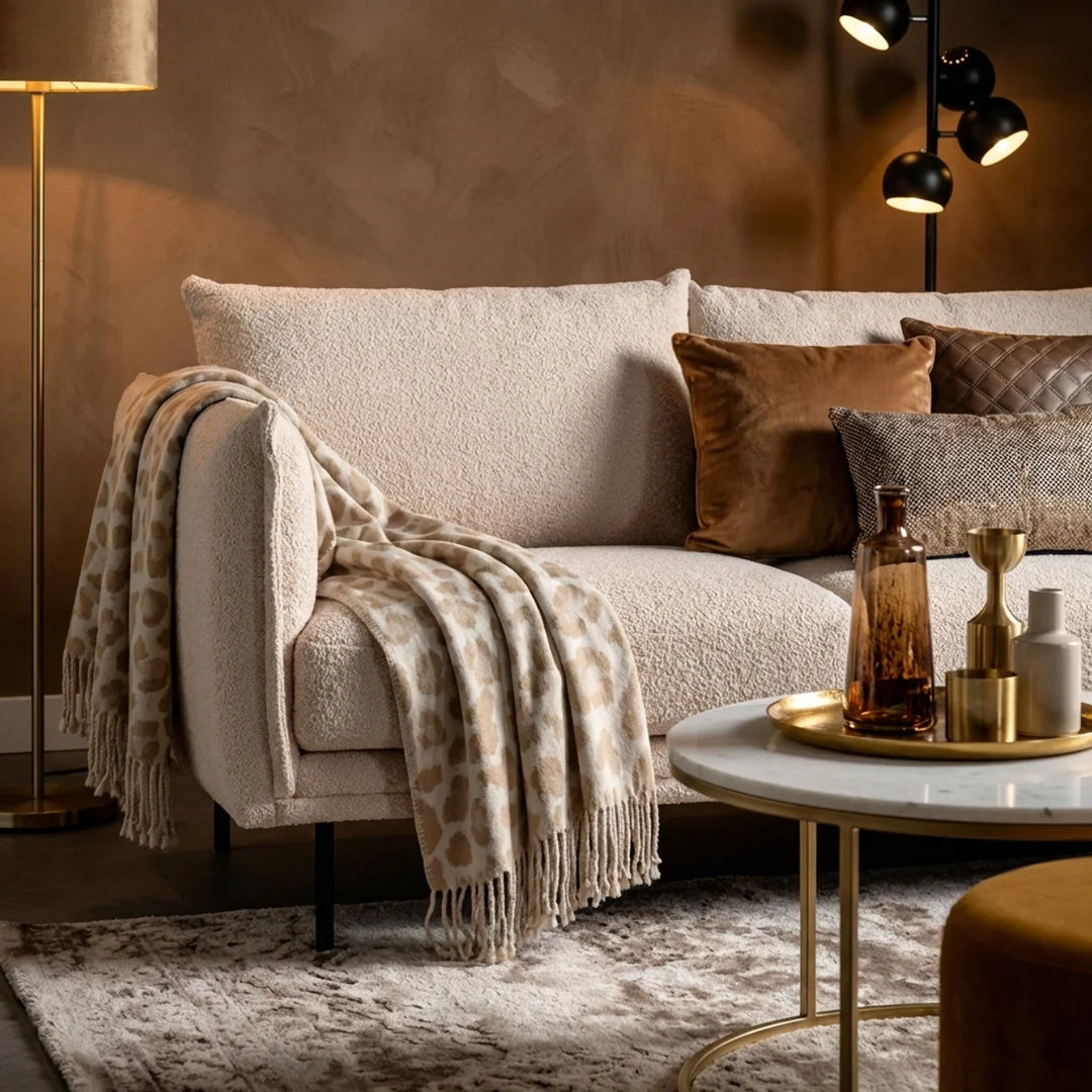 Plaid Panterprint Beige 140x180 cm – Zachte Fleece