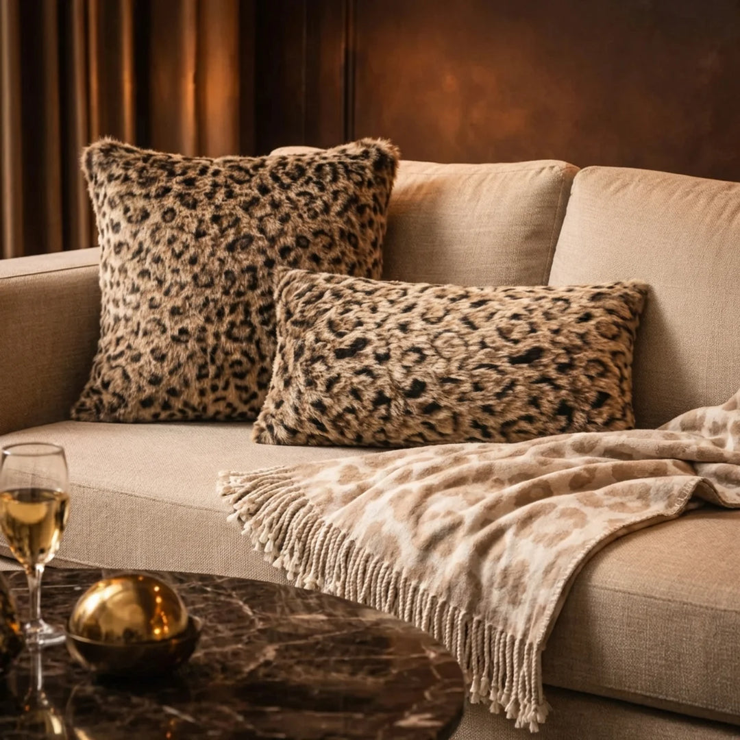 Plaid Panterprint Beige 140x180 cm – Zachte Fleece