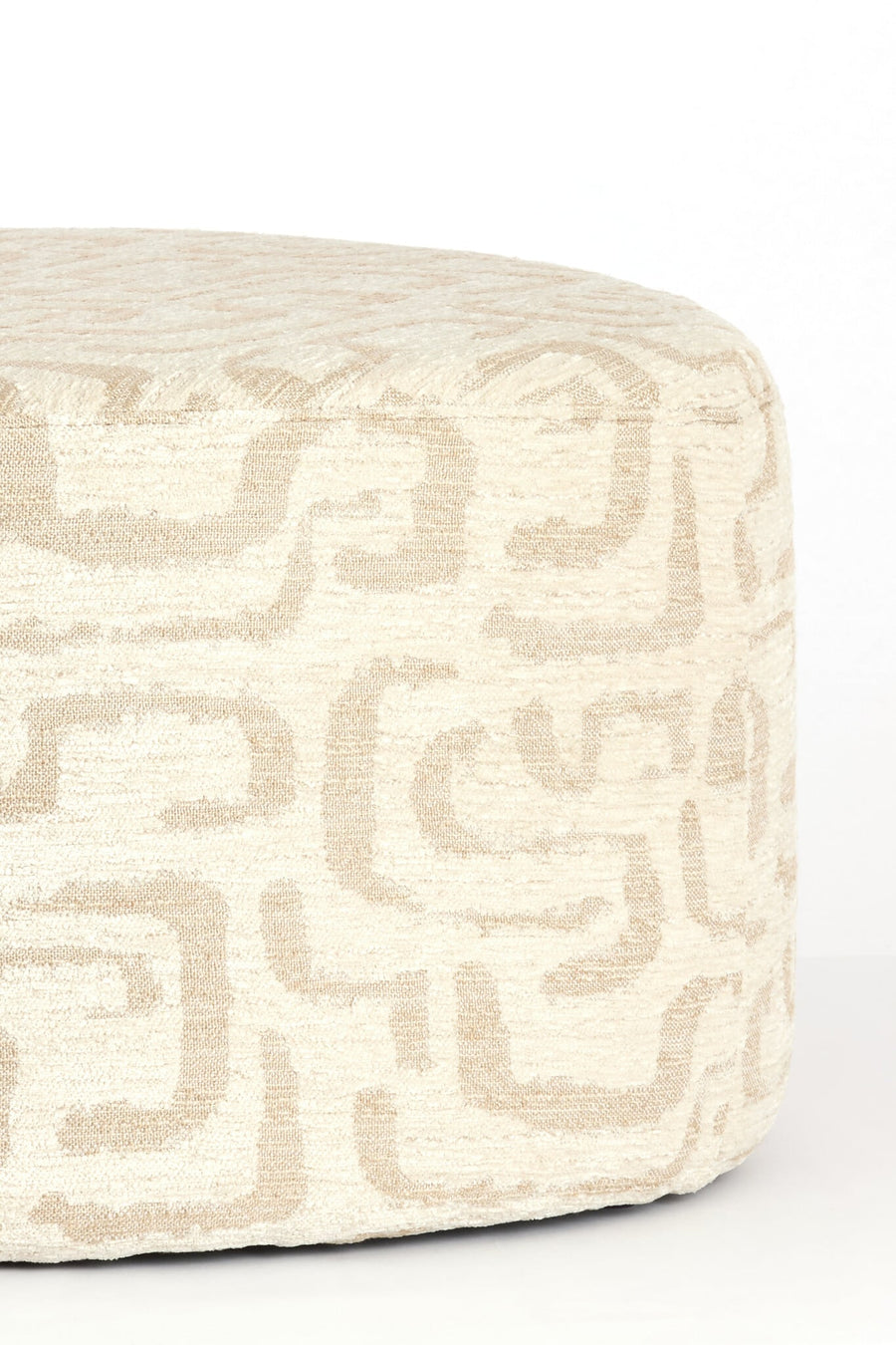 Poef Liberia beige zand print detail