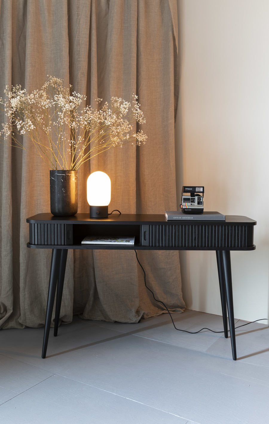 Consoletafel Barbier Zwart open