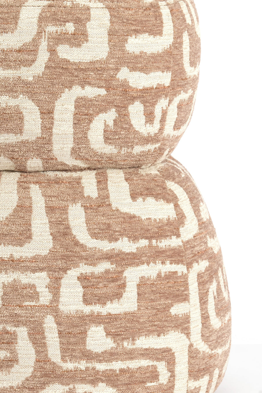 Poef Leyla terra beige print detail