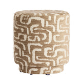 Ronde Poef met Print Groengrijs Ø40 cm – Light & Living Davonte