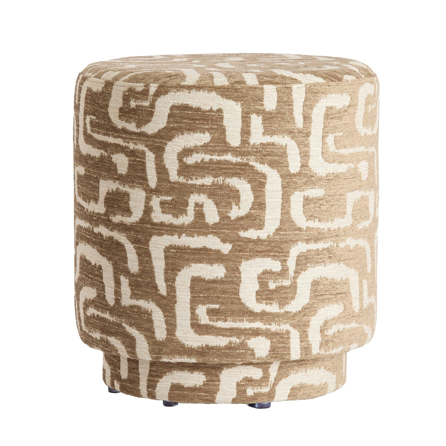 Ronde poef met print groengrijs Davonte Light & Living