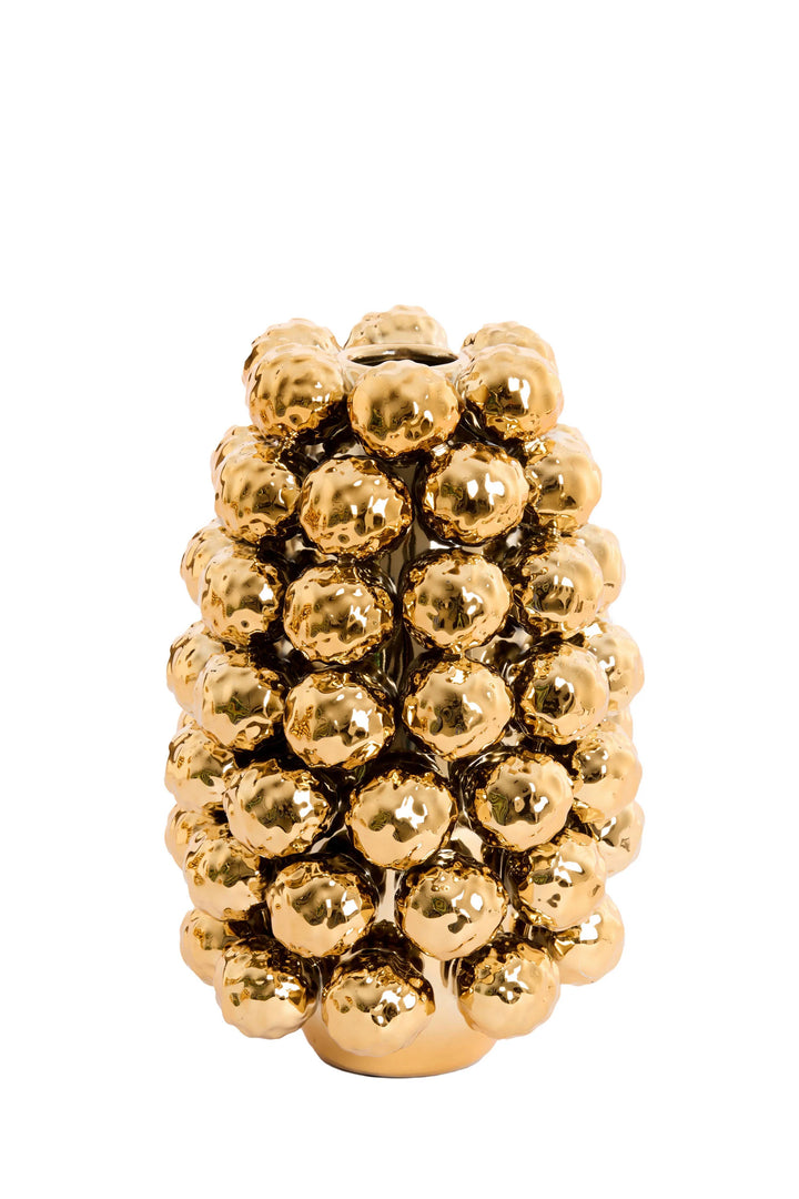 Kerst Vaas BUTANG Ø18,5 × 28 cm – Keramiek Metallic Groen