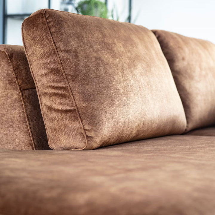 SEVN Hoekbank Kirsten Velvet, kleur camel