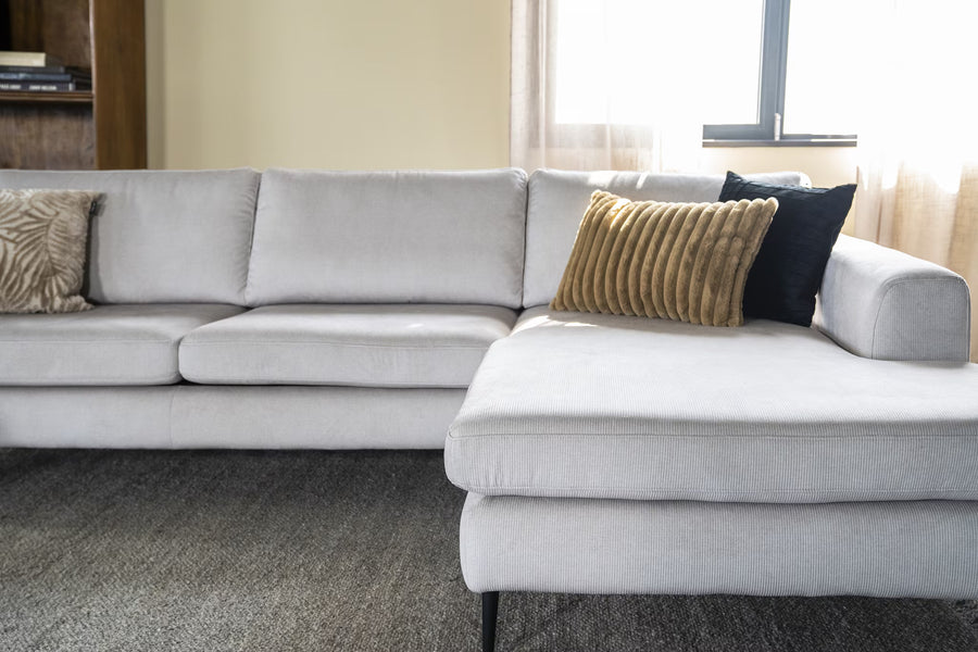 SEVN Loungebank Kirsten Rib, kleur Concrete