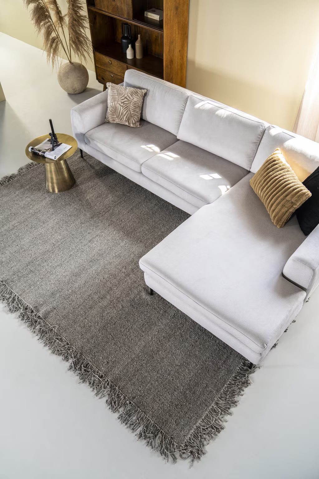 SEVN Loungebank Kirsten Rib, kleur Concrete