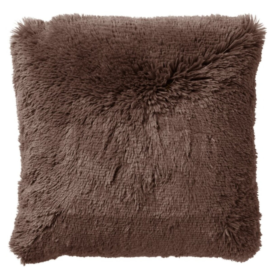 Kussenhoes fluffy 45x45 cm Chocolate donkerbruin