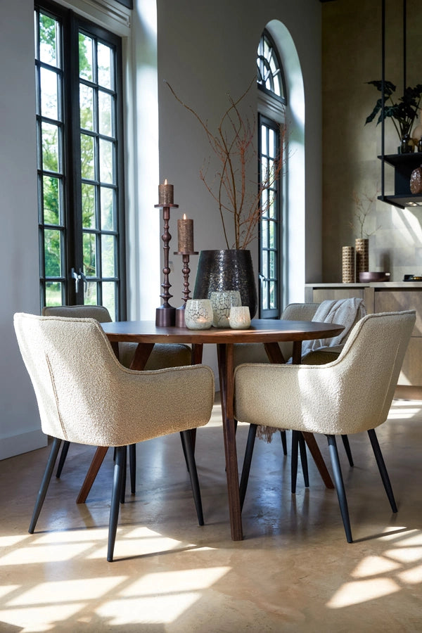 Light & Living Eettafel Quenza Mangohout Naturel Ø140cm