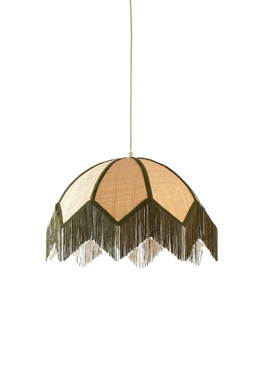 Light & Living Hanglamp Sulina Raffia Naturel/Groen