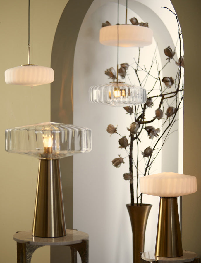 Light & Living Hanglamp Pleat Glas
