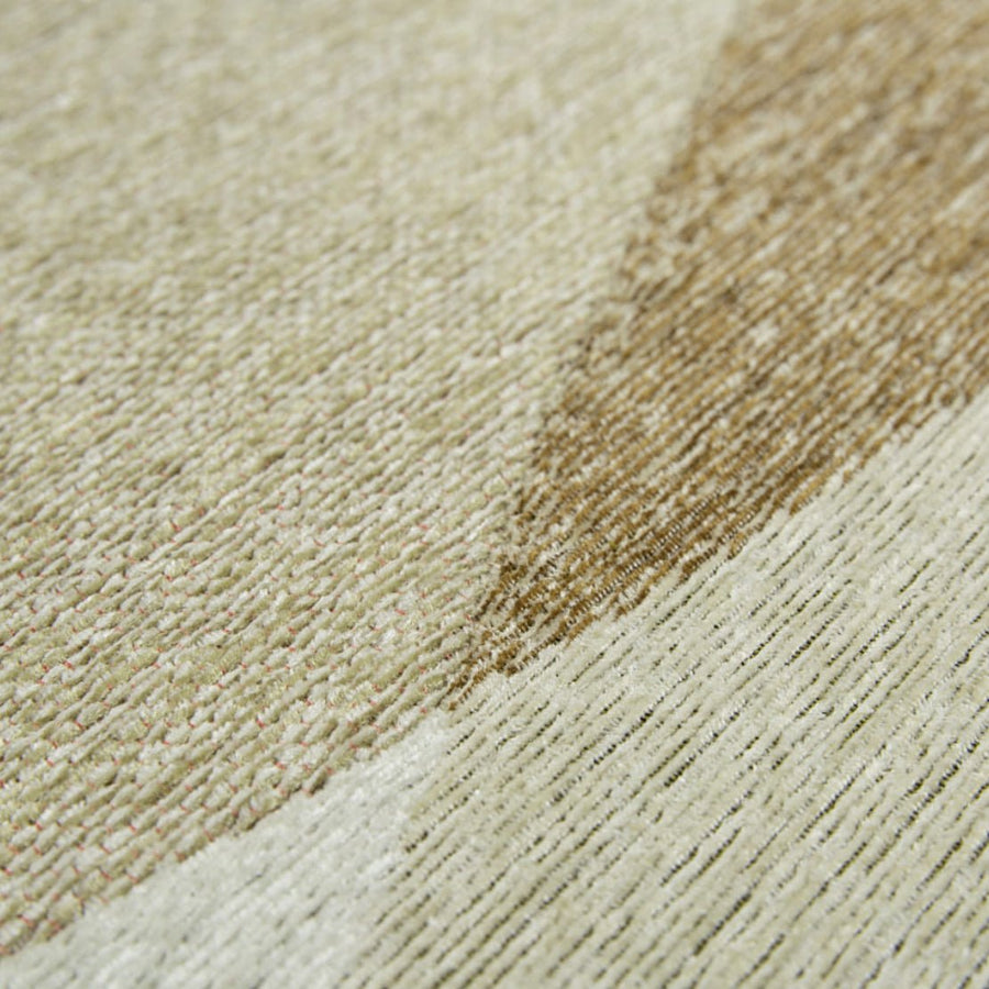 Close-up van de jacquard geweven structuur van het Etro vloerkleed