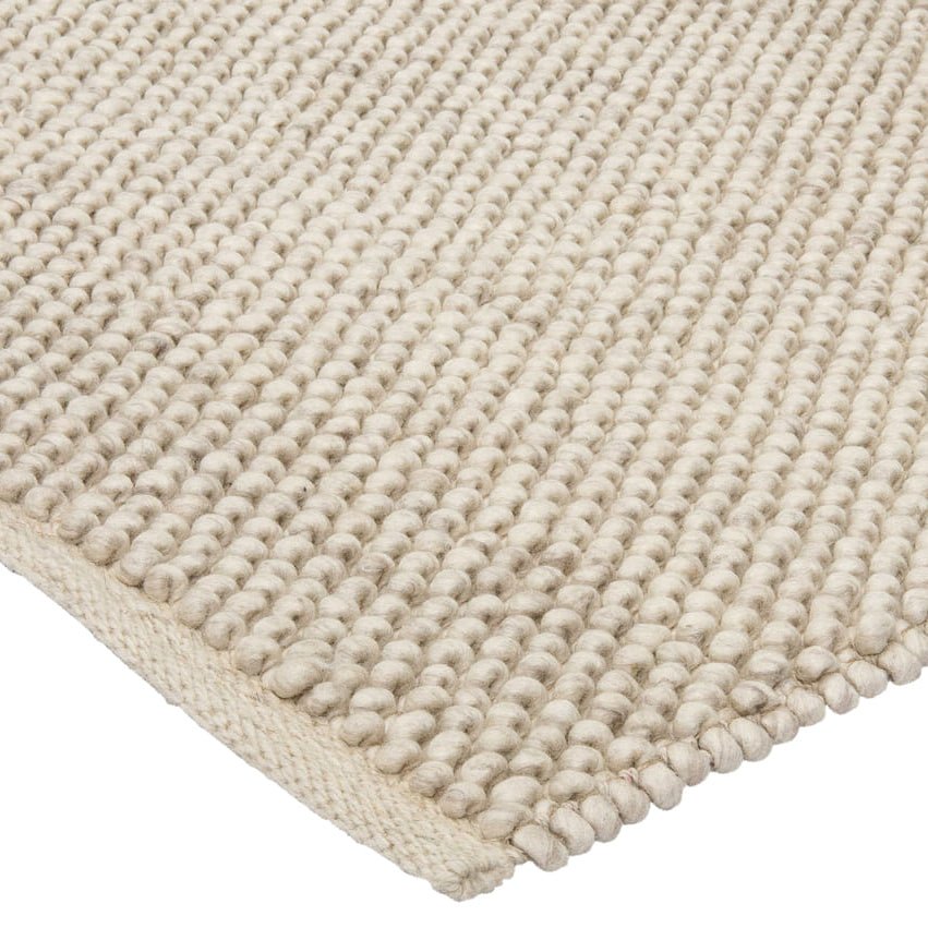 Close-up van de wol van het Brinker Boola vloerkleed Cloud White