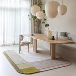 Brinker Lio wollen vloerkleed olive met geometrisch lijnenspel