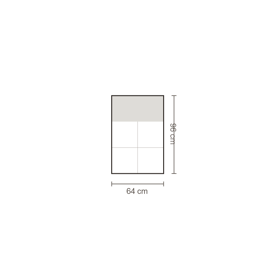 Bovenaanzicht Lucca element: 1-zits zonder armleuning – 96 x 64 cm