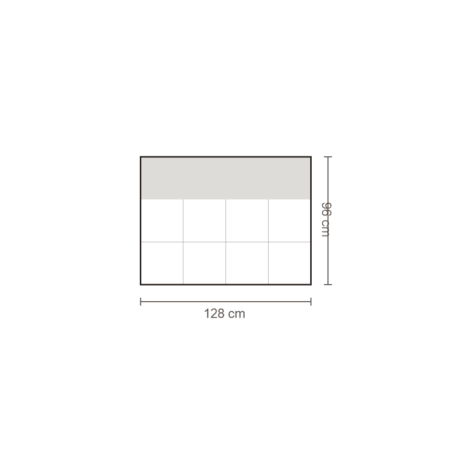 Bovenaanzicht Lucca element: 2-zits zonder armleuning – 96 x 128 cm
