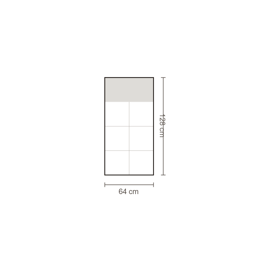 Bovenaanzicht Lucca element: 1-zits diep zonder armleuning – 128 x 64 cm