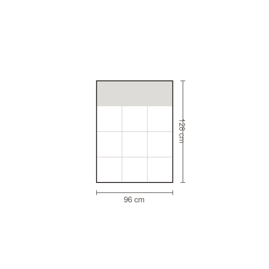 Bovenaanzicht Lucca element: 1,5-zits diep zonder armleuning – 128 x 96 cm