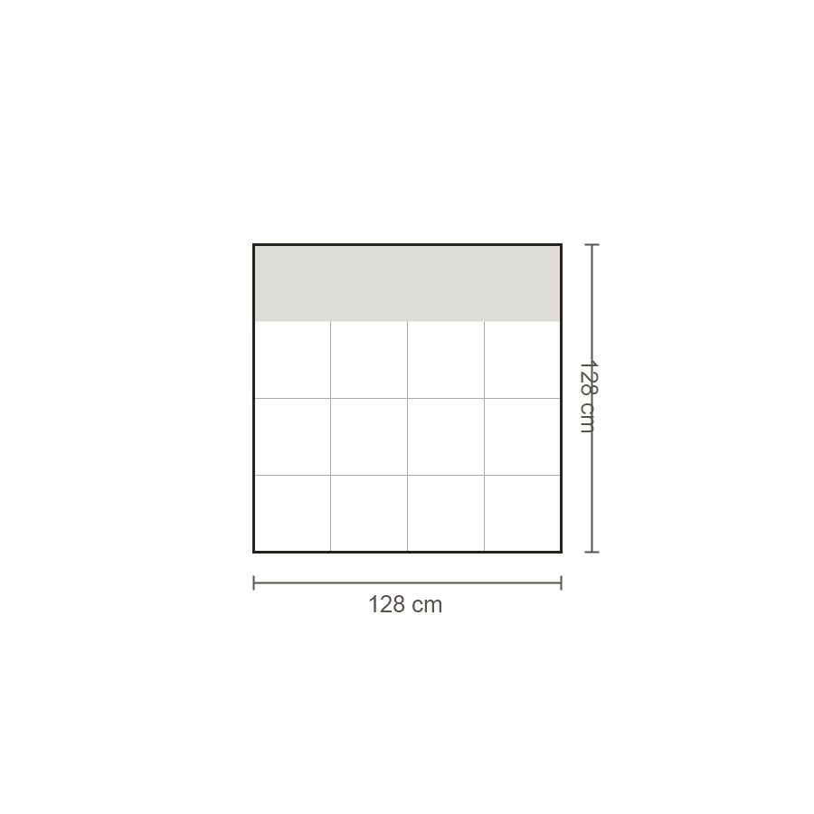Bovenaanzicht Lucca element: 2-zits diep zonder armleuning – 128 x 128 cm