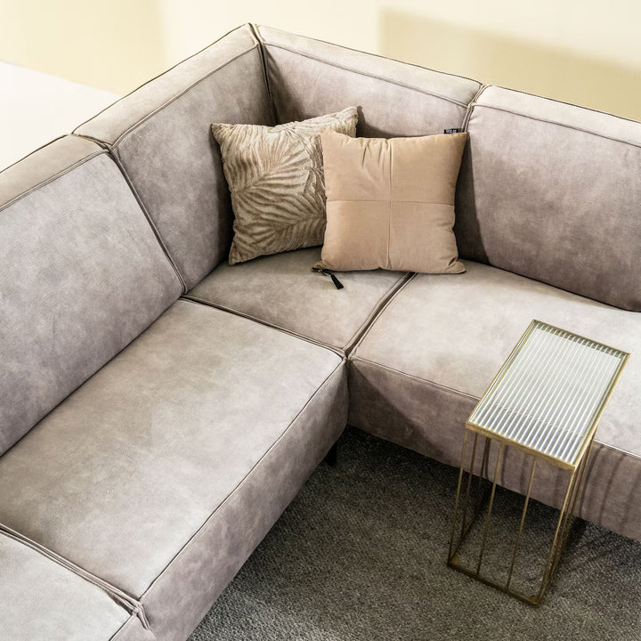 SEVN Hoekbank Michelle Velvet, kleur Lever