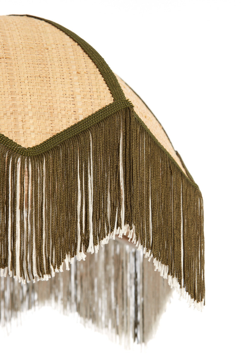 Light & Living Lampenkap Sulina Raffia Naturel/Groen Ø35cm