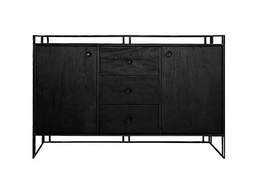 Dressoir zwart hout 132 cm