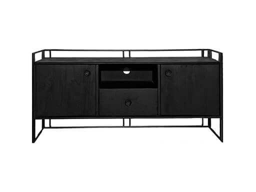 TV-meubel zwart hout 122 cm