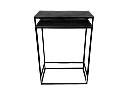 Bijzettafels set van 2 zwart detail