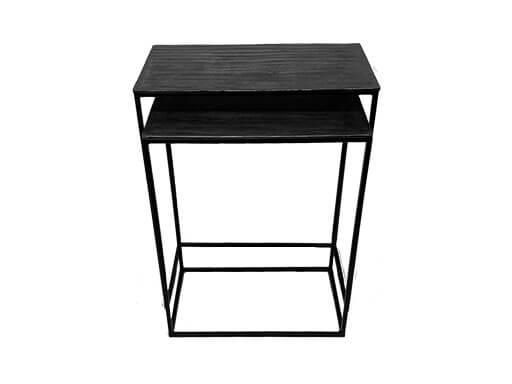 Set van 2 zwarte bijzettafels