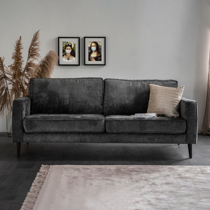 SEVN Bank Paulette 4-zits, Chenille, kleur Donkergrijs