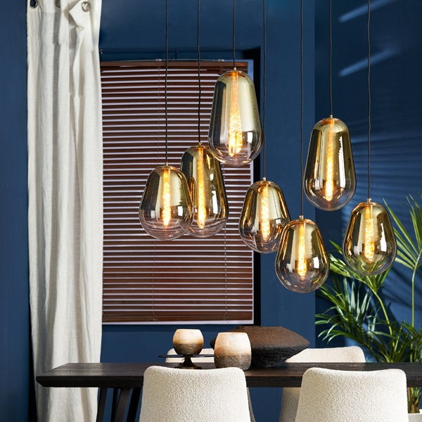 Light & Living Hanglamp Maeve 7-Lichts Glas Goud 100cm