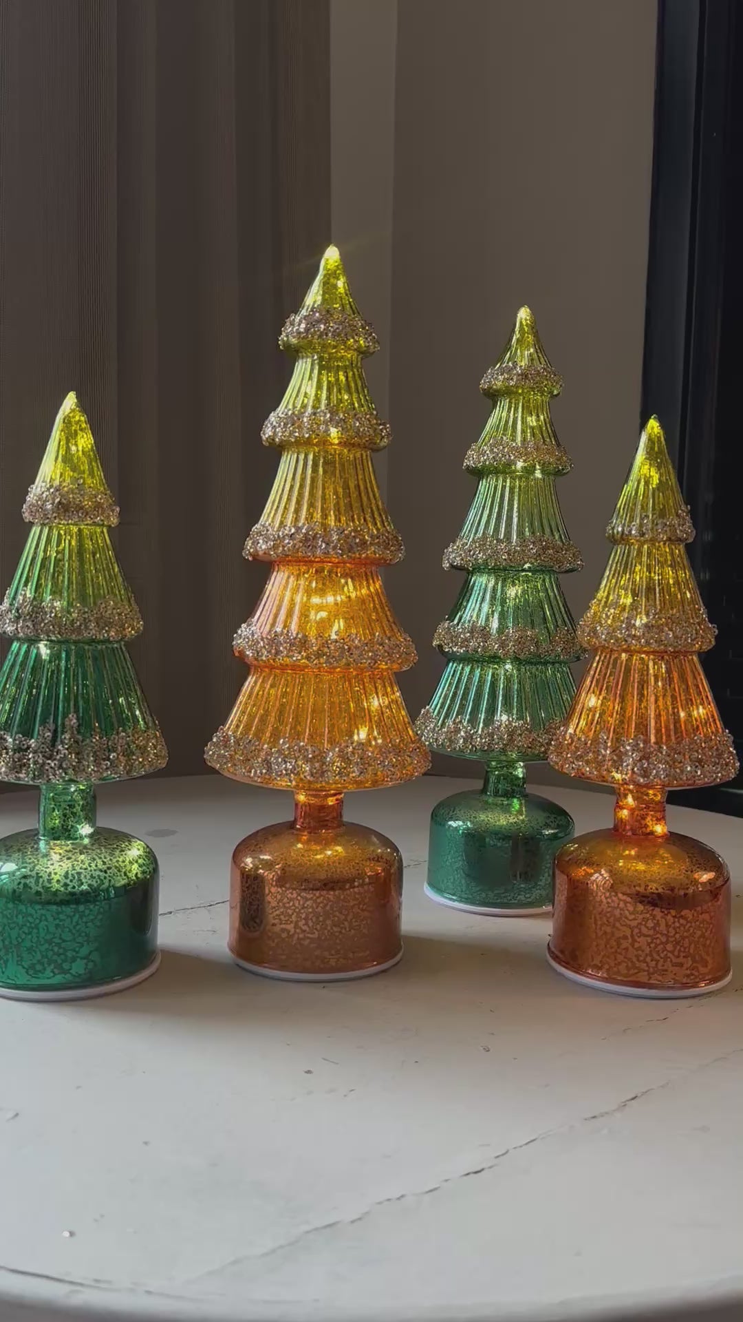 Roze Twinkel Kerstboom Glas