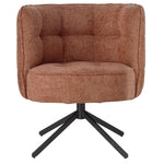 Draaibare eetkamerstoel bouclé roest terracotta – PTMD Odin Big