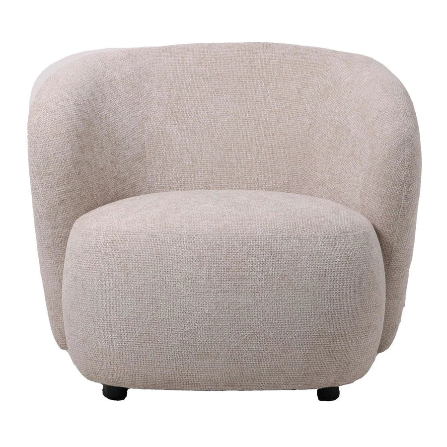 Ronde fauteuil stof cream dove – PTMD Aphrodite