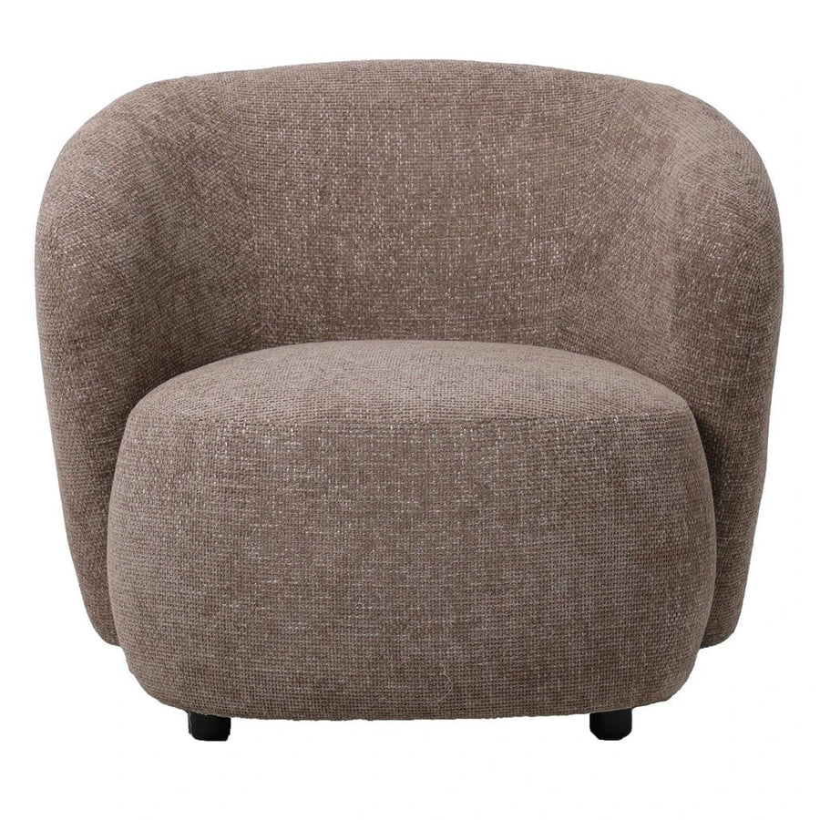 Ronde fauteuil stof taupe – PTMD Aphrodite