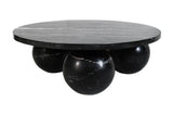 PTMD Diro Salontafel Zwart Marmer Rond Ø99 cm – Drie Bolpoten
