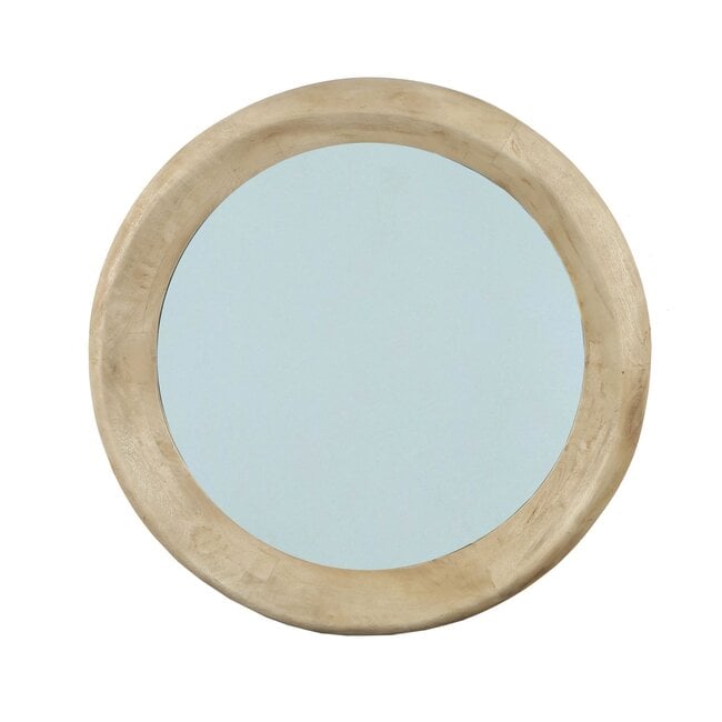 Noam ronde wandspiegel naturel mangohout groot 90cm PTMD