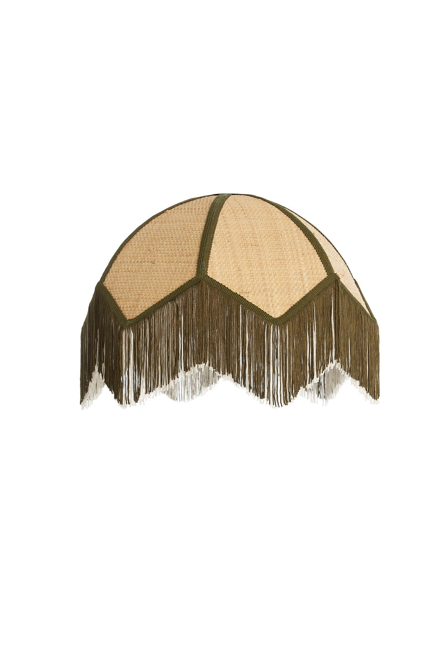 Light & Living Lampenkap Sulina Raffia Naturel/Groen Ø35cm