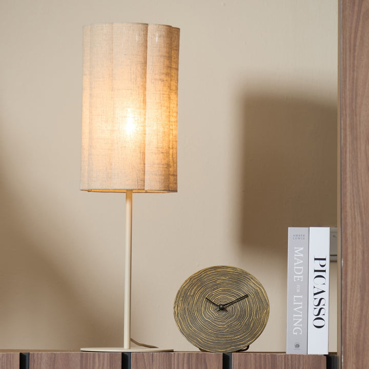 Light & Living Tafellamp Fringe Naturel/Crème